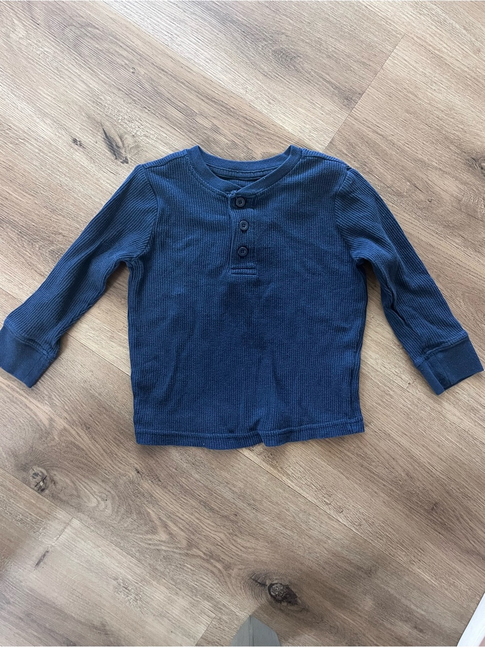 Garanimals Navy Blue Long-Sleeve Waffle Henley Shirt 2T